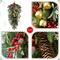 Set of 2/4 Christmas Berry Pinecone & Bell Teardrop Wreath Door Hanging Decor